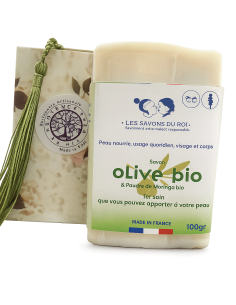 SAVON 1ER SOIN OLIVE-KARITE MORINGA SURGRAS BIO  100GR